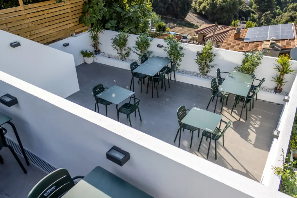 Los dos niveles de la terraza