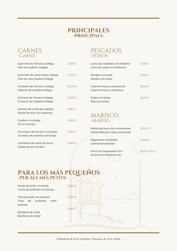 La carta: Principales